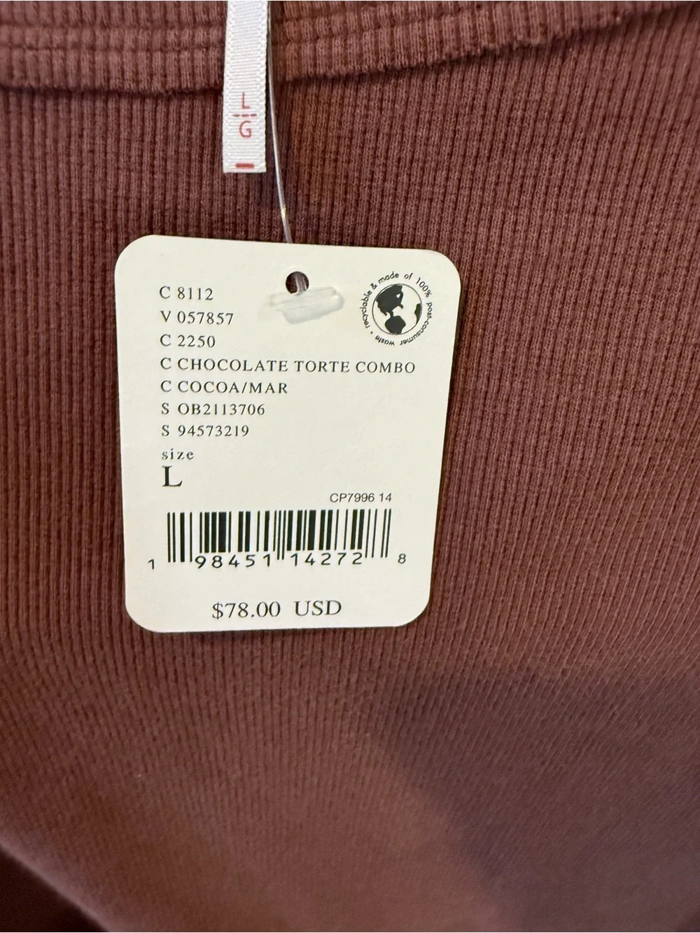 Free People Brown Embellished Long Sleeve Crewneck Top
